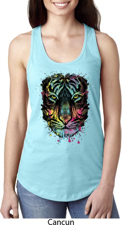 Dripping Neon Tiger Ladies Ideal Tank Top