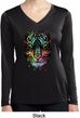 Dripping Neon Tiger Ladies Moisture Wicking Long Sleeve Shirt