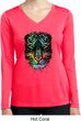 Dripping Neon Tiger Ladies Moisture Wicking Long Sleeve Shirt