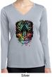 Dripping Neon Tiger Ladies Moisture Wicking Long Sleeve Shirt