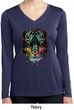 Dripping Neon Tiger Ladies Moisture Wicking Long Sleeve Shirt