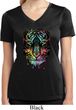 Dripping Neon Tiger Ladies Moisture Wicking V-neck Shirt