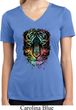 Dripping Neon Tiger Ladies Moisture Wicking V-neck Shirt