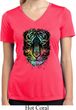 Dripping Neon Tiger Ladies Moisture Wicking V-neck Shirt