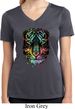 Dripping Neon Tiger Ladies Moisture Wicking V-neck Shirt