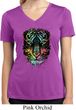 Dripping Neon Tiger Ladies Moisture Wicking V-neck Shirt
