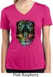 Dripping Neon Tiger Ladies Moisture Wicking V-neck Shirt