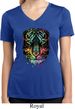 Dripping Neon Tiger Ladies Moisture Wicking V-neck Shirt
