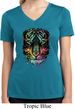 Dripping Neon Tiger Ladies Moisture Wicking V-neck Shirt