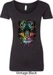 Dripping Neon Tiger Ladies Scoop Neck Shirt