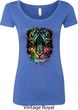 Dripping Neon Tiger Ladies Scoop Neck Shirt