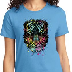 Dripping Neon Tiger Ladies Shirt Dripping Neon Tiger Ladies Shirt