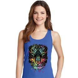 Dripping Neon Tiger Ladies Tank Top Dripping Neon Tiger Ladies Tank Top