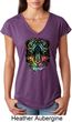 Dripping Neon Tiger Ladies Tri Blend V-Neck Shirt
