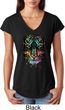Dripping Neon Tiger Ladies Tri Blend V-Neck Shirt