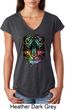Dripping Neon Tiger Ladies Tri Blend V-Neck Shirt