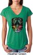 Dripping Neon Tiger Ladies Tri Blend V-Neck Shirt