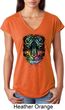 Dripping Neon Tiger Ladies Tri Blend V-Neck Shirt