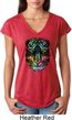 Dripping Neon Tiger Ladies Tri Blend V-Neck Shirt