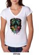 Dripping Neon Tiger Ladies Tri Blend V-Neck Shirt