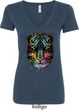 Dripping Neon Tiger Ladies V-Neck Shirt