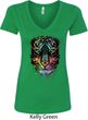 Dripping Neon Tiger Ladies V-Neck Shirt