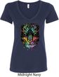 Dripping Neon Tiger Ladies V-Neck Shirt