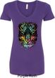 Dripping Neon Tiger Ladies V-Neck Shirt