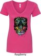 Dripping Neon Tiger Ladies V-Neck Shirt