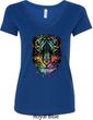 Dripping Neon Tiger Ladies V-Neck Shirt