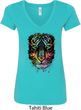 Dripping Neon Tiger Ladies V-Neck Shirt