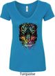 Dripping Neon Tiger Ladies V-Neck Shirt
