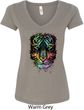 Dripping Neon Tiger Ladies V-Neck Shirt