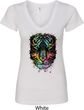 Dripping Neon Tiger Ladies V-Neck Shirt