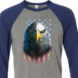 Eagle Stare Mens Raglan Shirt Eagle Stare Mens Raglan Shirt