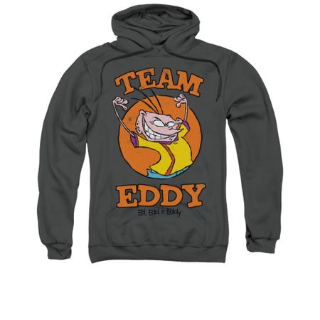 Ed, Edd N Eddy Hoodie Sweatshirt Team Eddy Charcoal Adult Hoody Sweat Shirt
