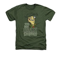 Ed, Edd N Eddy Shirt Brain Dead Ed Adult Heather Military Green Tee T-Shirt