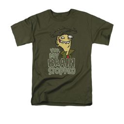 Ed, Edd N Eddy Shirt Brain Dead Ed Adult Military Green Tee T-Shirt