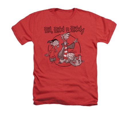 Ed, Edd N Eddy Shirt Gang Adult Heather Red Tee T-Shirt