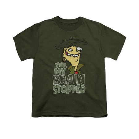Ed, Edd N Eddy Shirt Kids Brain Dead Ed Military Green Youth Tee T-Shirt