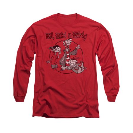 Ed, Edd N Eddy Shirt Long Sleeve Gang Red Tee T-Shirt
