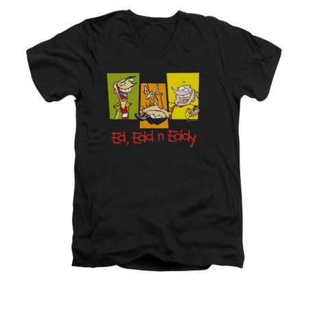 Ed, Edd N Eddy Shirt Slim Fit V Neck 3 Ed's Black Tee T-Shirt