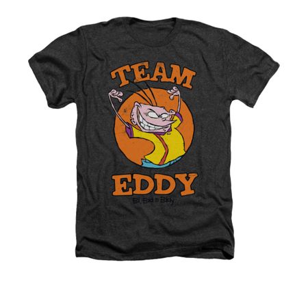 Ed, Edd N Eddy Shirt Team Eddy Adult Heather Charcoal Tee T-Shirt