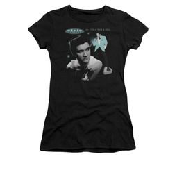 Elvis Juniors T-shirt - Teal Portrait Black Tee