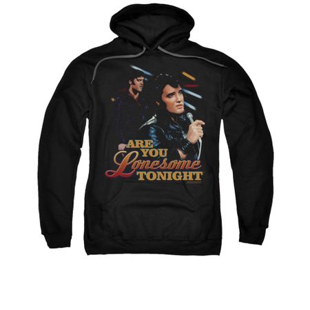 Elvis Presley Hoodie Are You Lonesome Black Sweatshirt Hoody