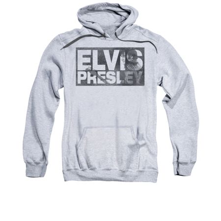 Elvis Presley Hoodie Block Letters Athletic Heather Sweatshirt Hoody