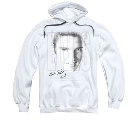 Elvis Presley Hoodie Blue Eyes White Sweatshirt Hoody