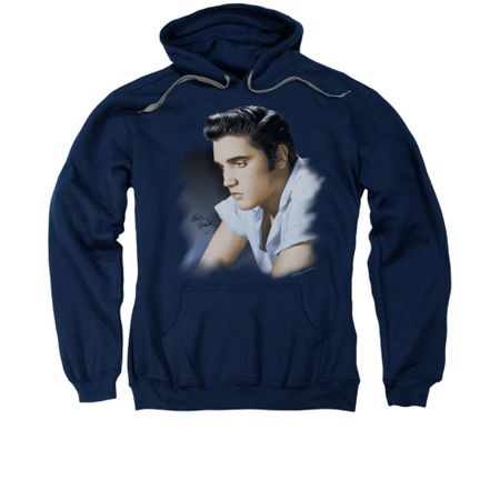 Elvis Presley Hoodie Blue Profile Navy Sweatshirt Hoody