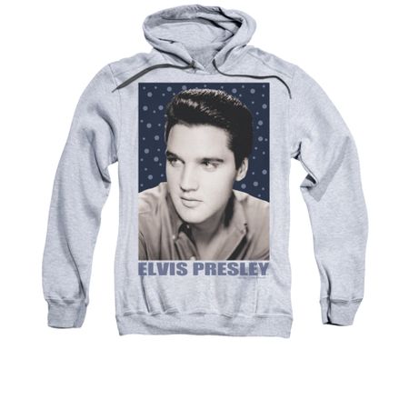 Elvis Presley Hoodie Blue Sparkle Athletic Heather Sweatshirt Hoody