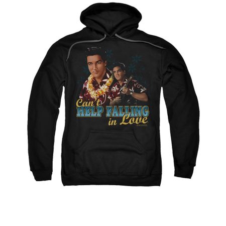 Elvis Presley Hoodie Can't Help Falling Black Sweatshirt Hoody